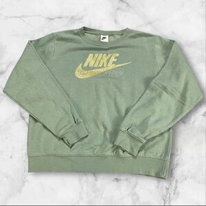 Nike Women's Fleece Sweatshirt Small Seafoam Green Glitter Logo